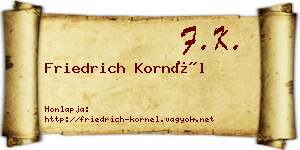 Friedrich Kornél névjegykártya