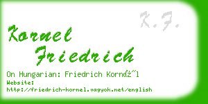 kornel friedrich business card